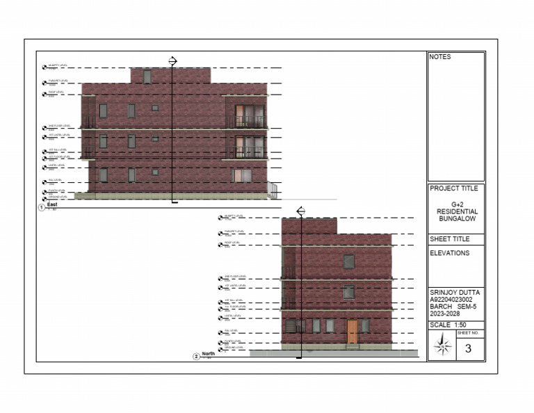 Revit Major North and East Elevations Final | PDF | Buildings And ...