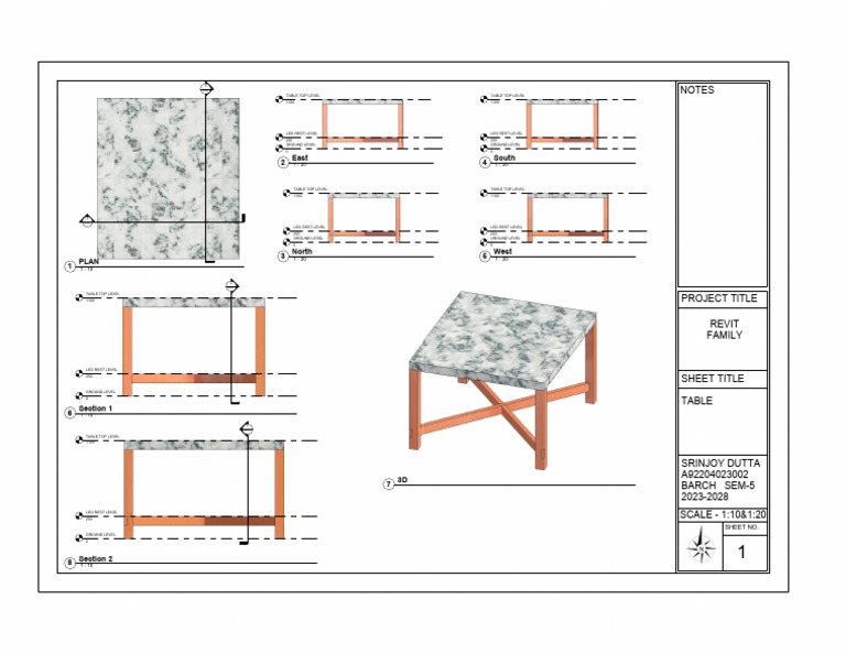 Revit Family Table Plan and Sections | PDF