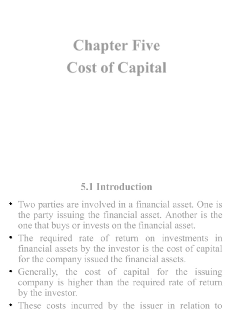 Financial Management I CH 5 | PDF | Cost Of Capital | Stocks