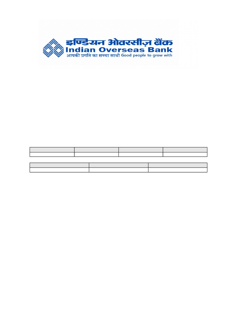 Internet Banking Registration Form IOB | PDF