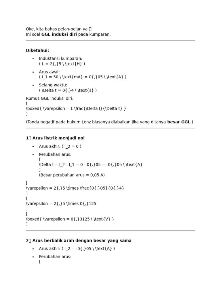 GGL Induksi Diri pada Kumparan | PDF