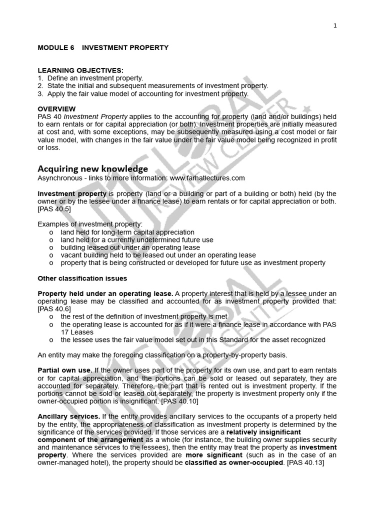 Understanding Investment Property Accounting | PDF | Fair Value ...