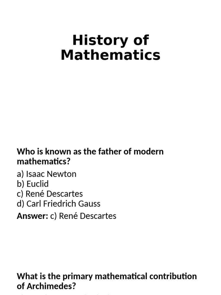 Key Figures and Concepts in Mathematics | PDF | Mathematics | Numbers