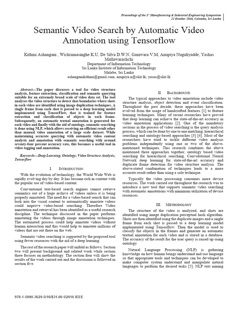 Semantic Video Search with TensorFlow | PDF | Deep Learning | Annotation