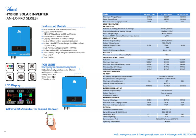 Hybrid Solar Inverter Features Overview | PDF | Power Inverter ...