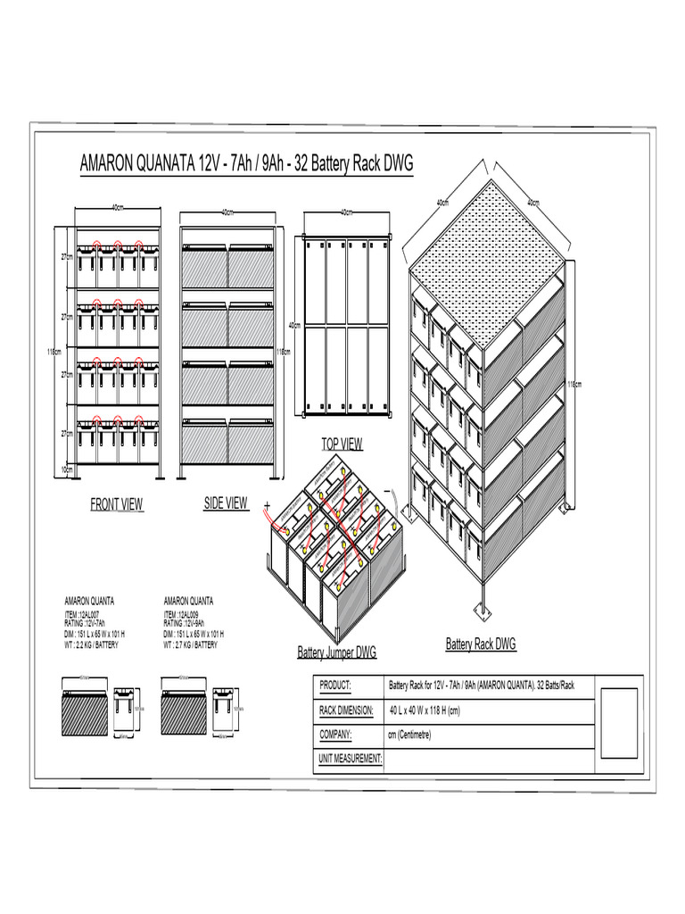 12V Battery Rack Dimensions & Specs | PDF
