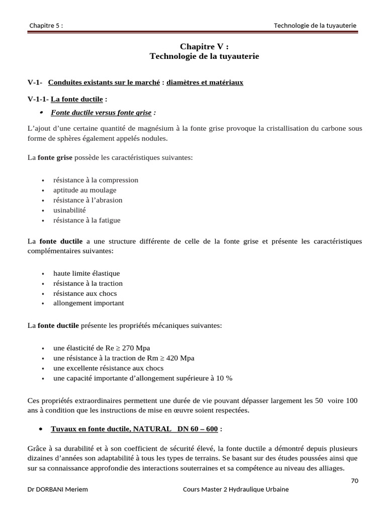 Technologie des Tuyaux en Fonte Ductile | PDF | Tuyau | Fonte (métallurgie)