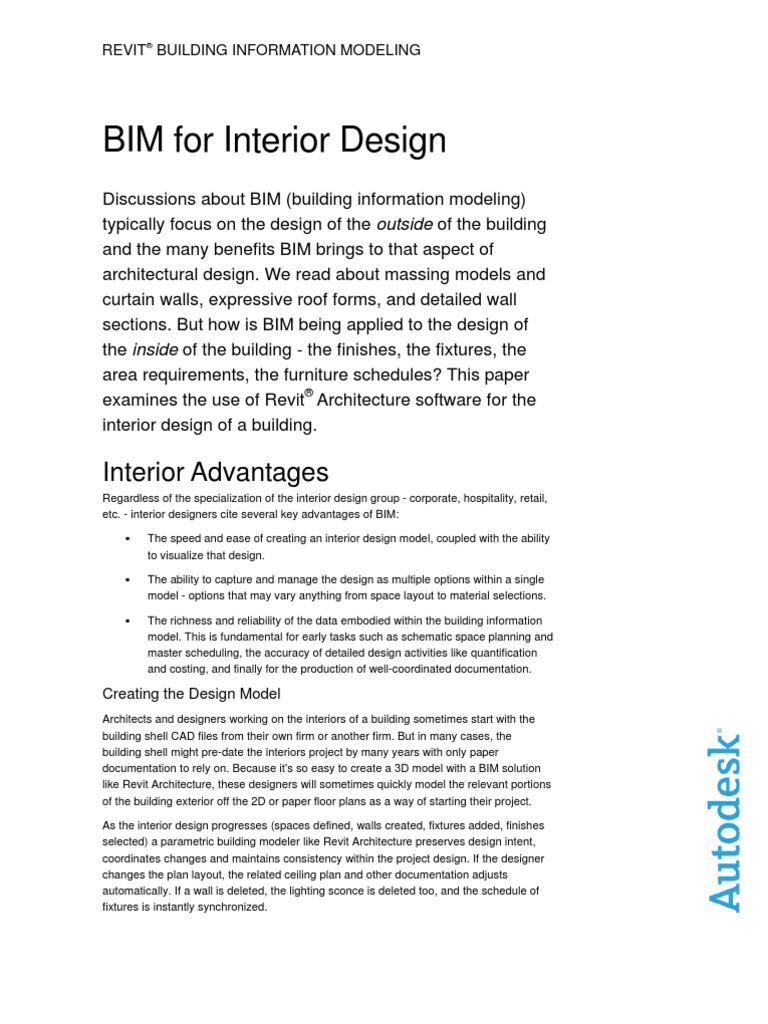 Bim For Interior Design Jan07 1 | PDF