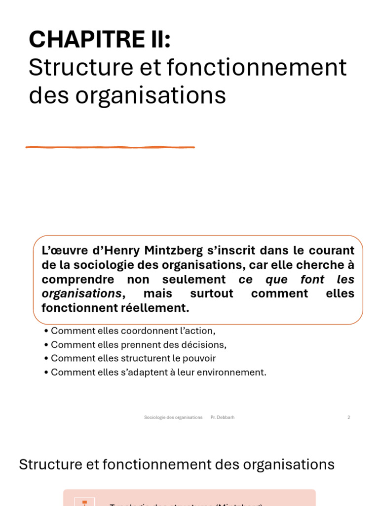 Structure et fonctionnement des organisations | PDF | Business ...