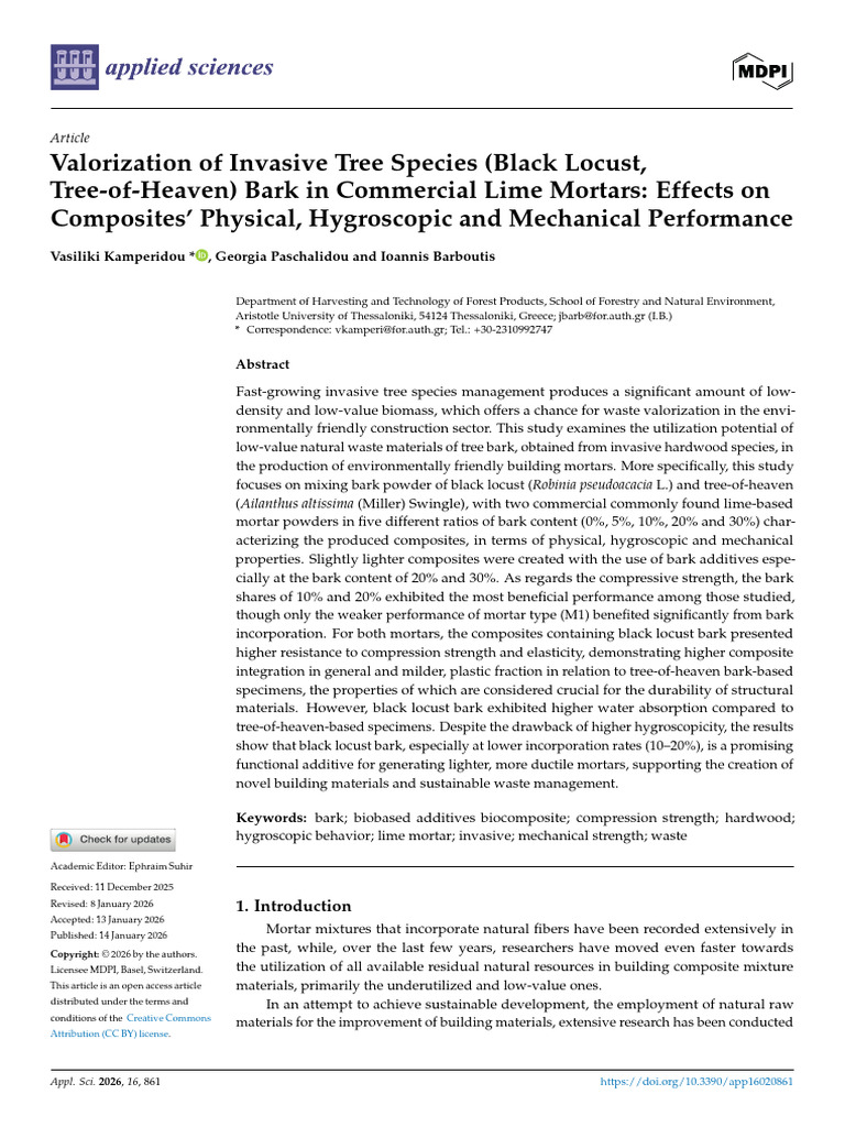 Invasive Tree Bark in Lime Mortars | PDF | Composite Material | Mortar ...