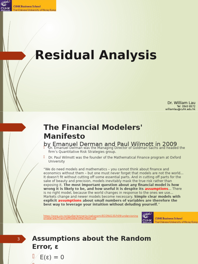 8 Residual Analysis - Tagged | PDF | Errors And Residuals | Teaching  Mathematics