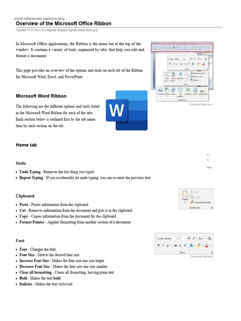 Microsoft Office Ribbon Overview Guide | PDF