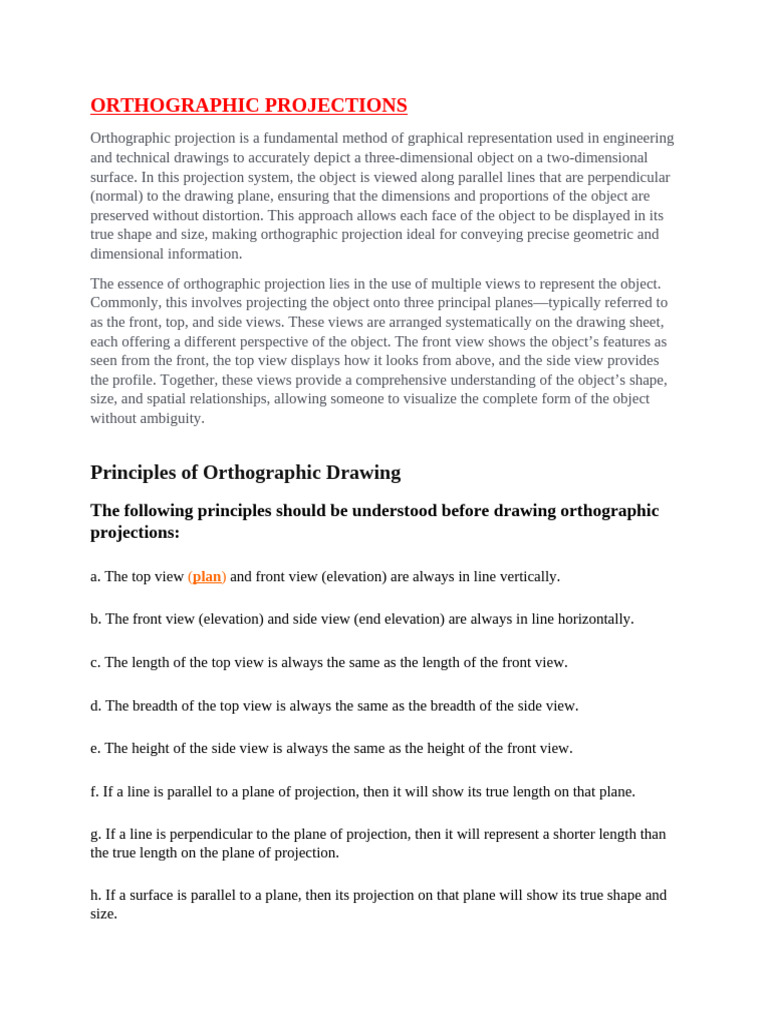 Understanding Orthographic Projections | PDF | Infographics ...