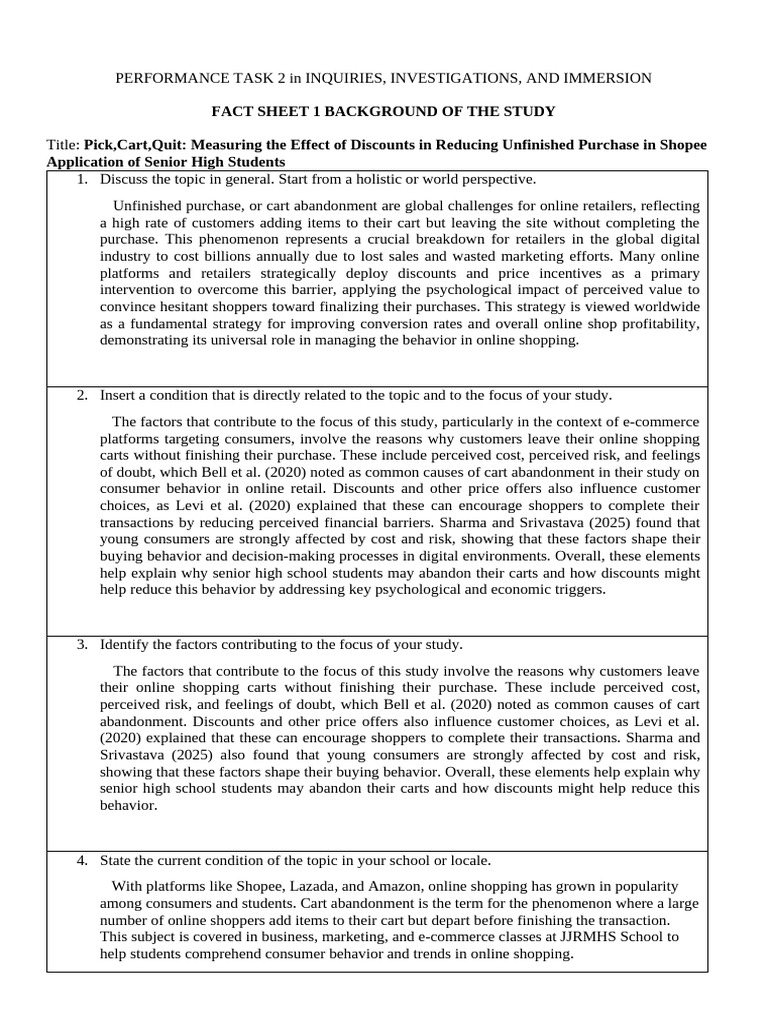 Impact of Discounts on Cart Abandonment | PDF | Online Shopping | Retail