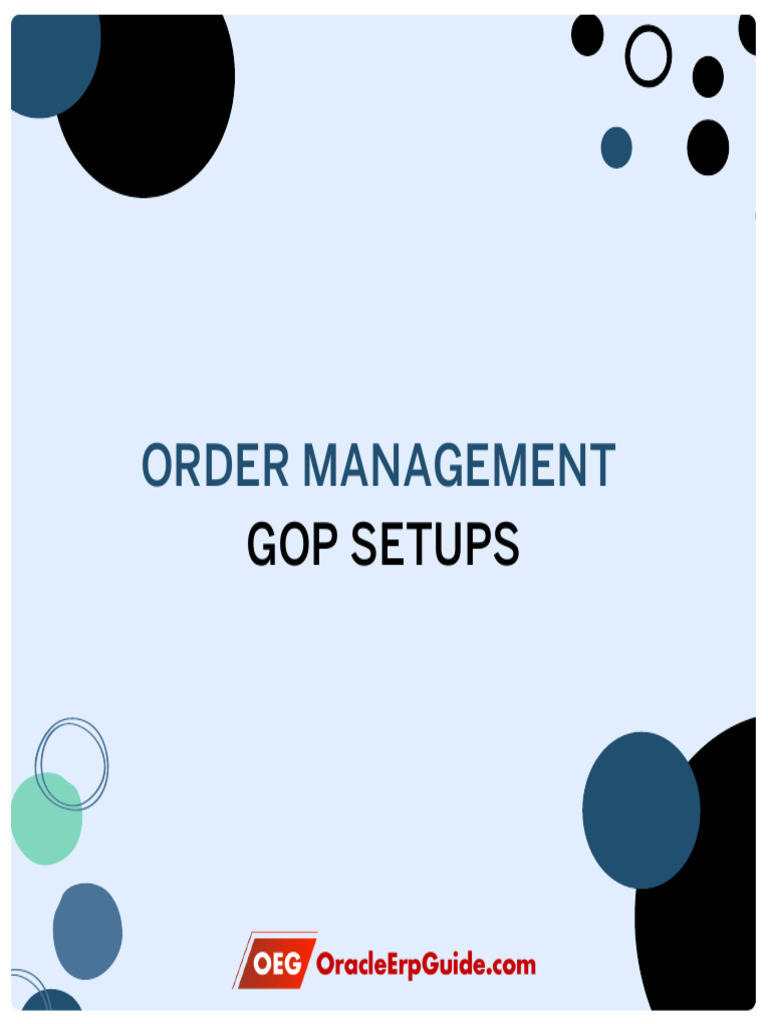 Order Management and GOP Setup Guide | PDF