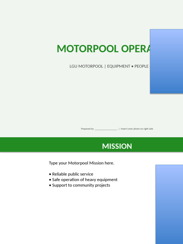 Motorpool Presentation Professional Theme | PDF | Construction ...