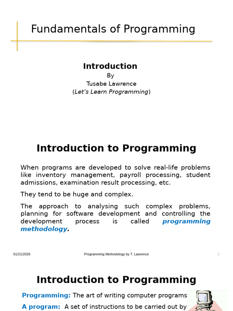 Programming Methodology Basics | PDF | Computer Programming | Object ...