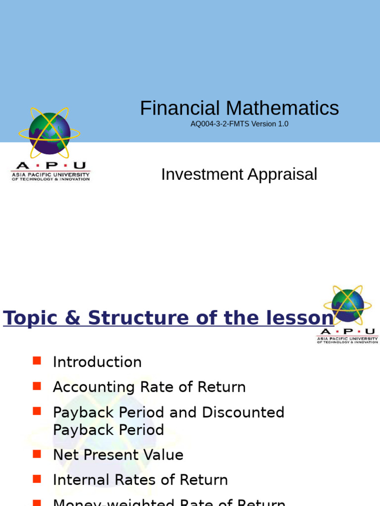 Investment Appraisal Techniques Explained | PDF | Net Present Value ...