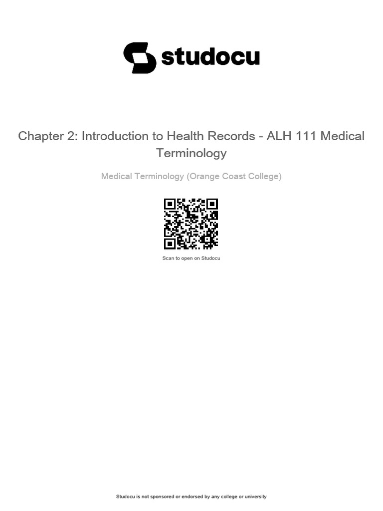 Medical Terminologies in Health Records | PDF | Anatomical Terms Of ...