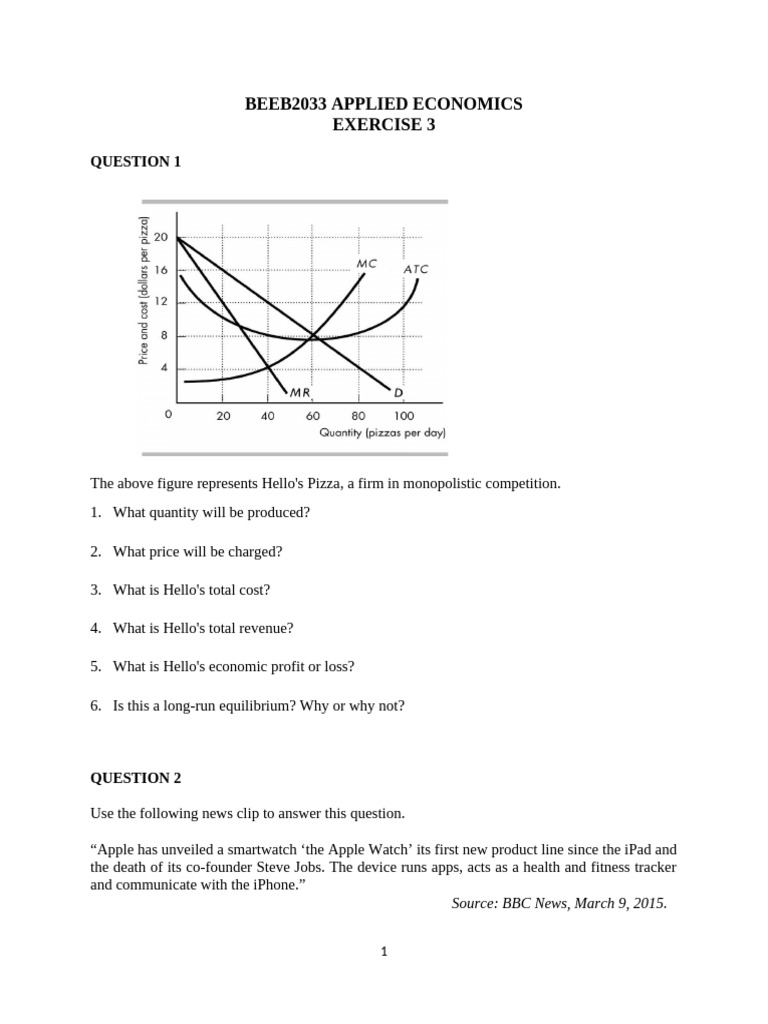 A231 BEEB2033 EXERCISE CHAPTER 3 | PDF | Apple Inc. | Profit (Economics)