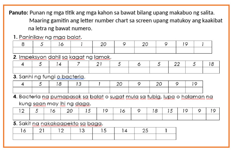 Letter Number Chart | PDF