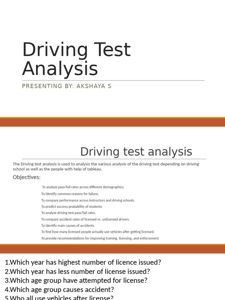 Driving Test Analysis and Insights | PDF