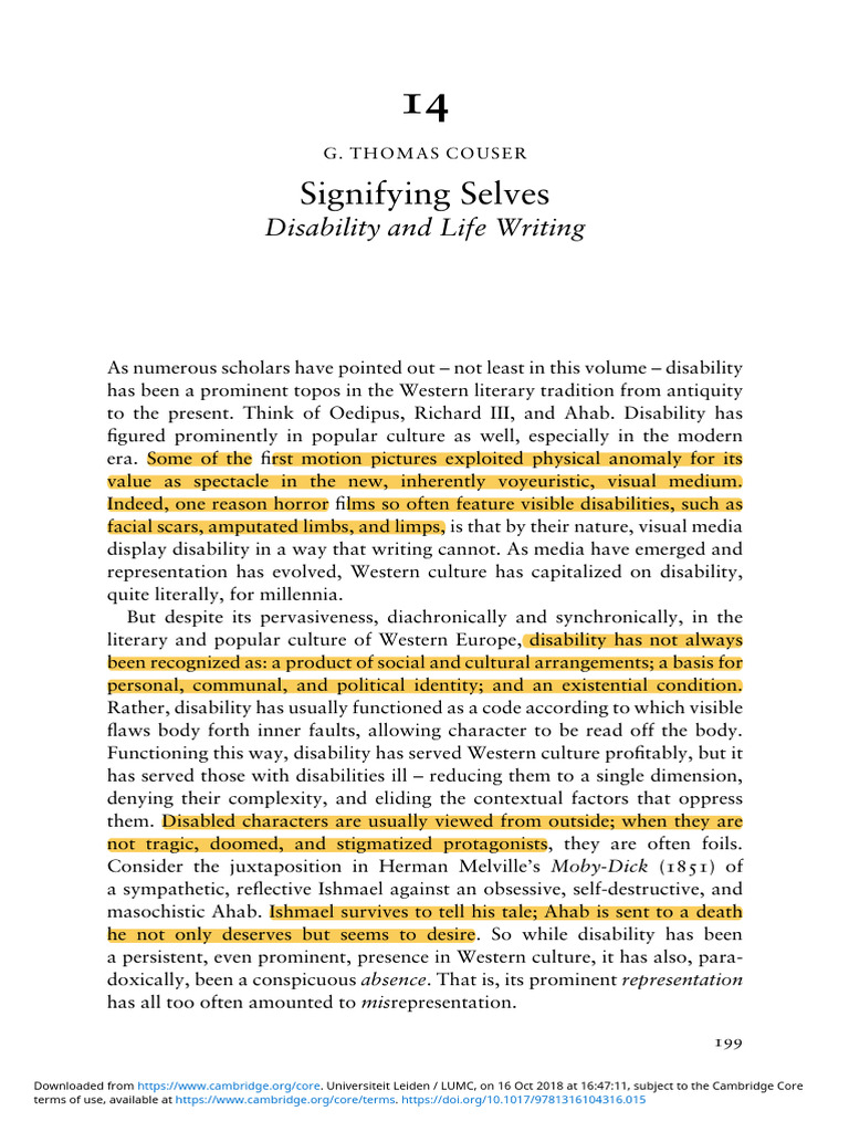 Helpful For Literature and Disability | PDF | Disability | Narrative