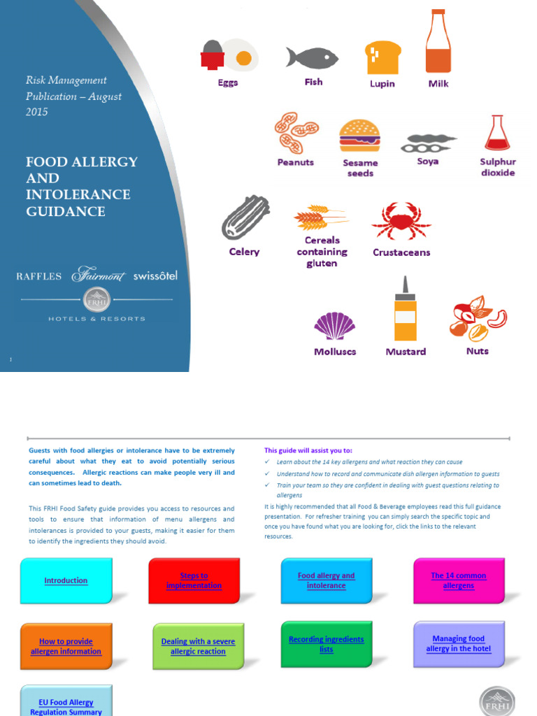 Food Allergy and Intolerance Guidance - FRHI Draft | PDF | Allergy ...