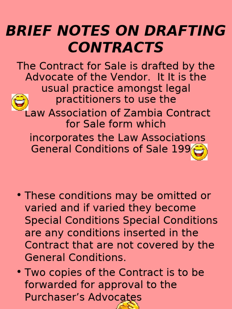 Contract Drafting Guidelines for Sale | PDF | Covenant (Law) | Deed