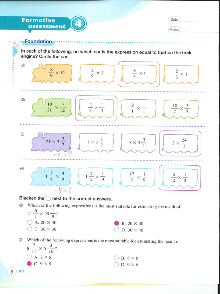 P.5 Maths WB5B_Formative Assessment 4 | PDF