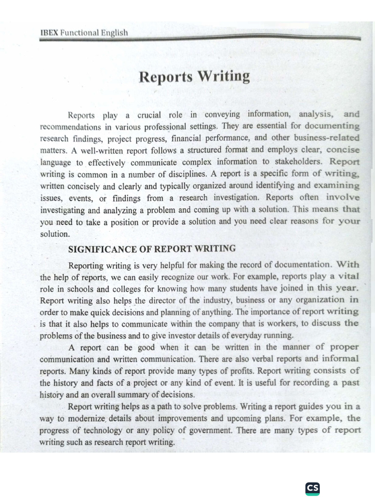 Report Writting | PDF