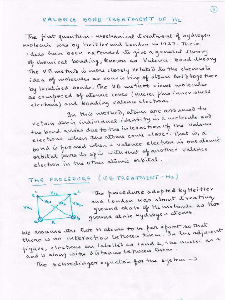 VALENCE - BOND - METHOD - Heitler London | PDF