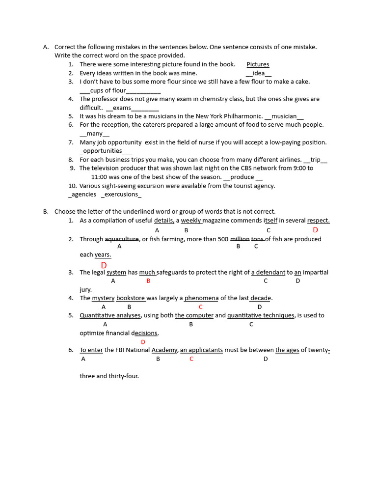 Grammar and Sentence Correction Exercises | PDF | Chess Openings | Chess
