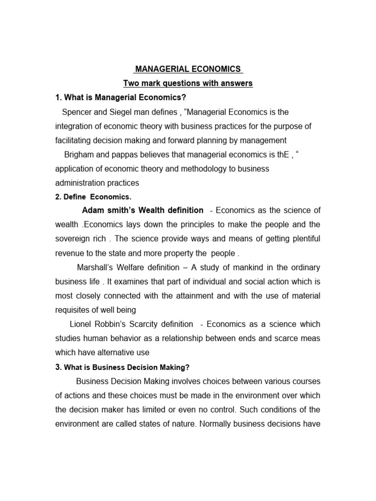 Managerial Economics: Key Concepts Explained | PDF | Demand | Supply ...