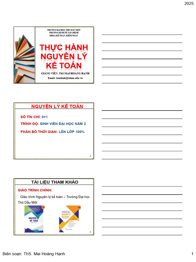 BG Thuc Hanh Nguyen Ly Ke Toan - hk1 2025-2026 | PDF