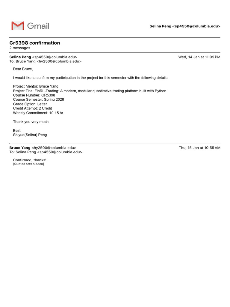 GR5398 Project Confirmation Email | PDF