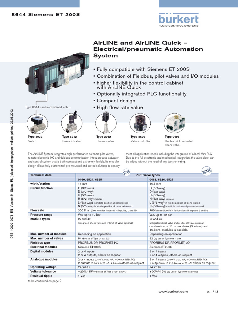 Ds8644 Siemens Eu En | PDF | Valve | Programmable Logic Controller