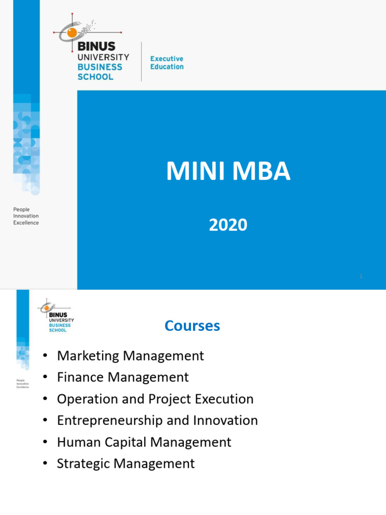 Mini MBA Program 2020 Overview | PDF | Marketing | Capital Budgeting