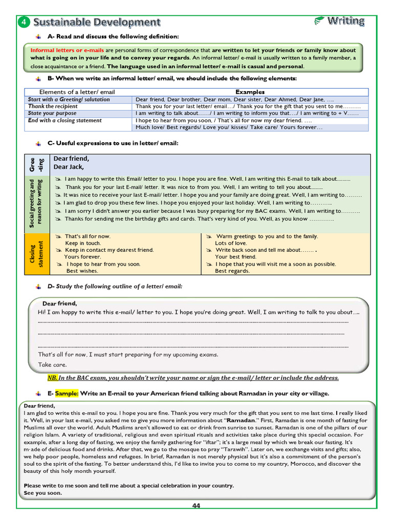 Writing 1 Informal | PDF
