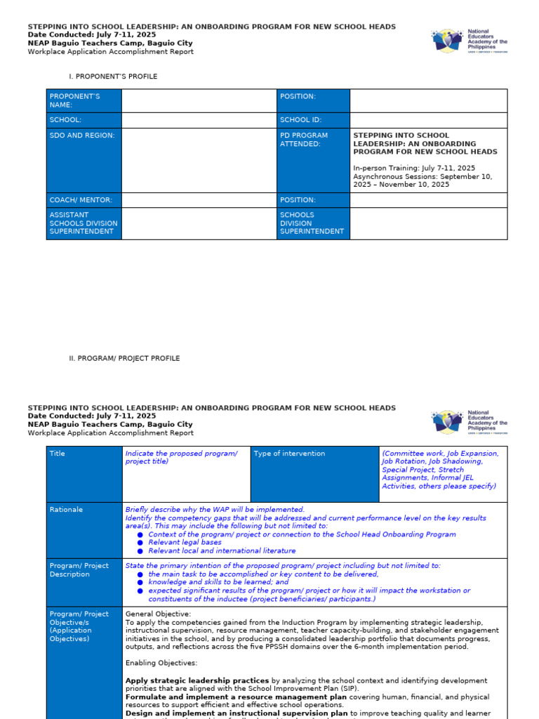 Onboarding Program for New School Heads | PDF | Mentorship | Leadership