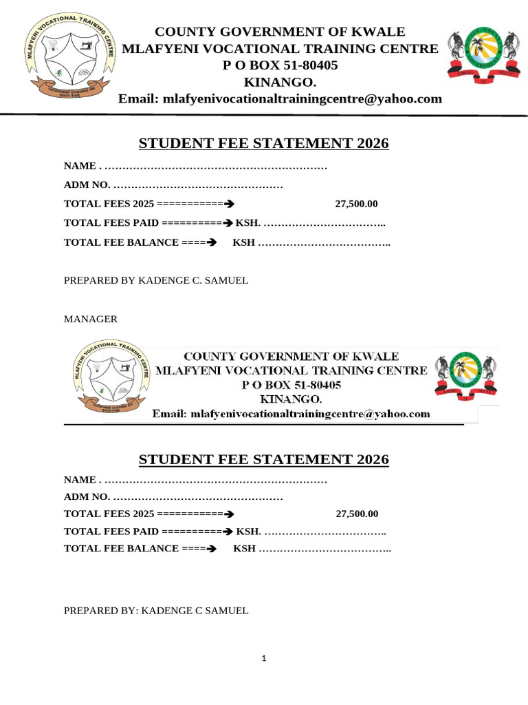Fee Statement 2 | PDF