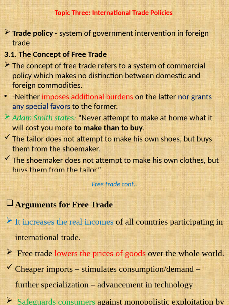 International Trade Policies Explained | PDF | Tariff | Free Trade