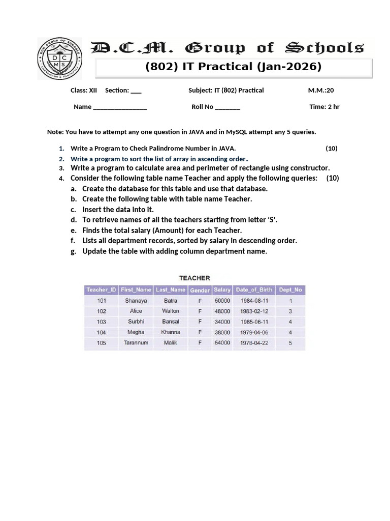 IT Practical Questions | PDF
