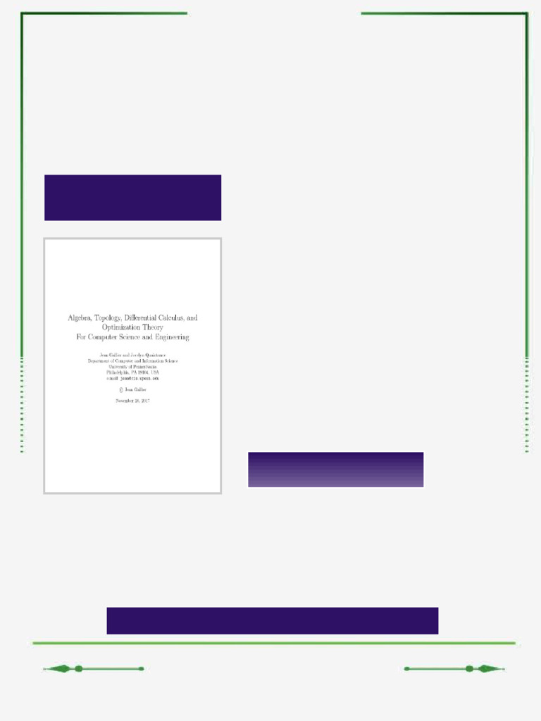Algebra Topology Differential Calculus and Optimization Theory For ...