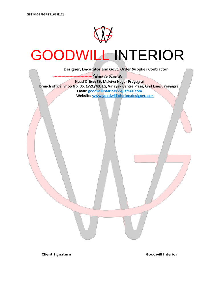 Goodwill Interior: Designer & Contractor | PDF