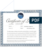 Certificate of License For WordPerfect 5.1