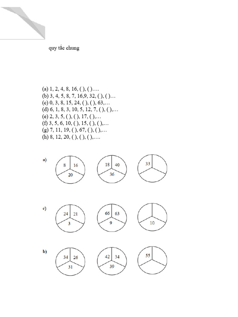 Number Pattern Exercises and Solutions | PDF | Numbers | Arithmetic