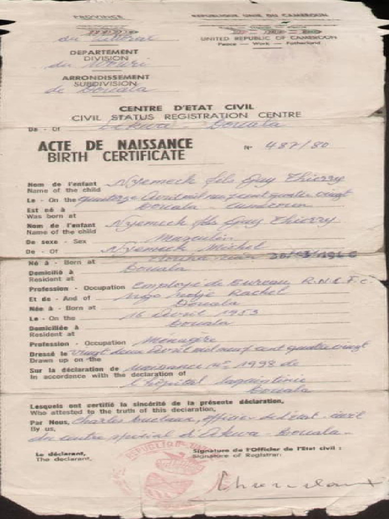 Illustration of Birth Certificate Registration Documents
