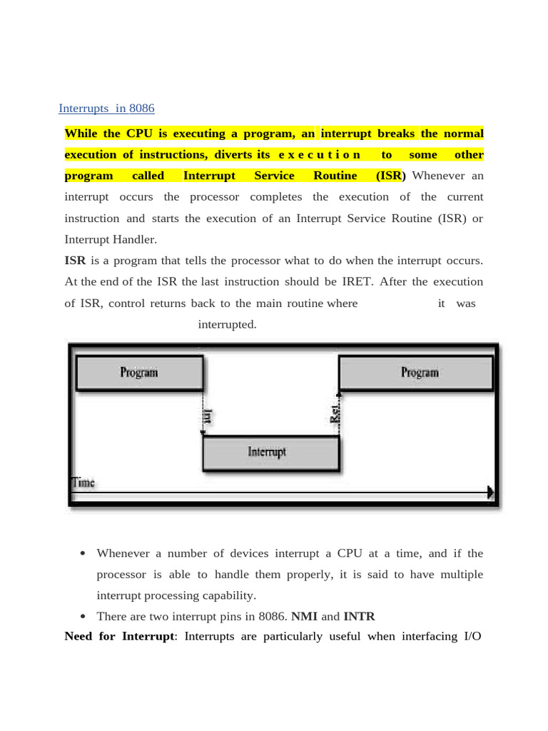 8086 Interrupts and Service Routines | PDF | Computer Architecture ...