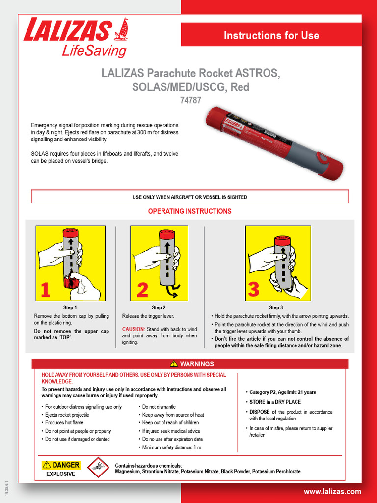 LALIZAS Parachute Rocket Usage Guide | PDF